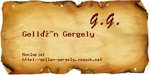 Gellén Gergely névjegykártya